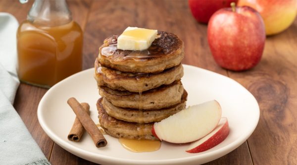 Apple Pancakes with Warm Apple Cider Sauce