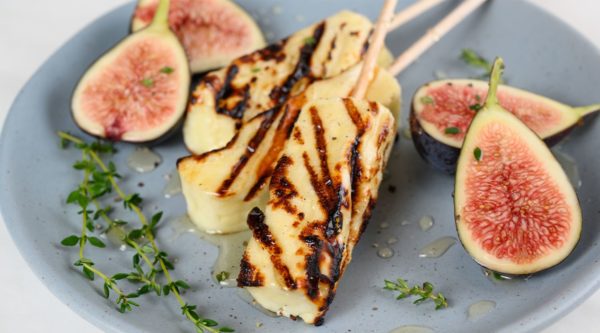 Grilled Halloumi with Figs &  Honey