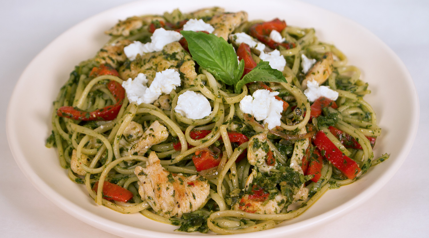 Mediterranean Pesto Pasta with Goat Cheese Farm Boy Recipes