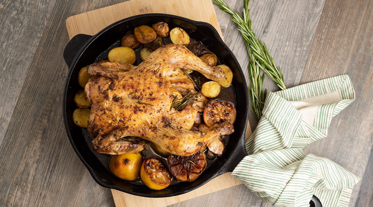 Skillet Roast Chicken with Garlic & Lemon Farm Boy