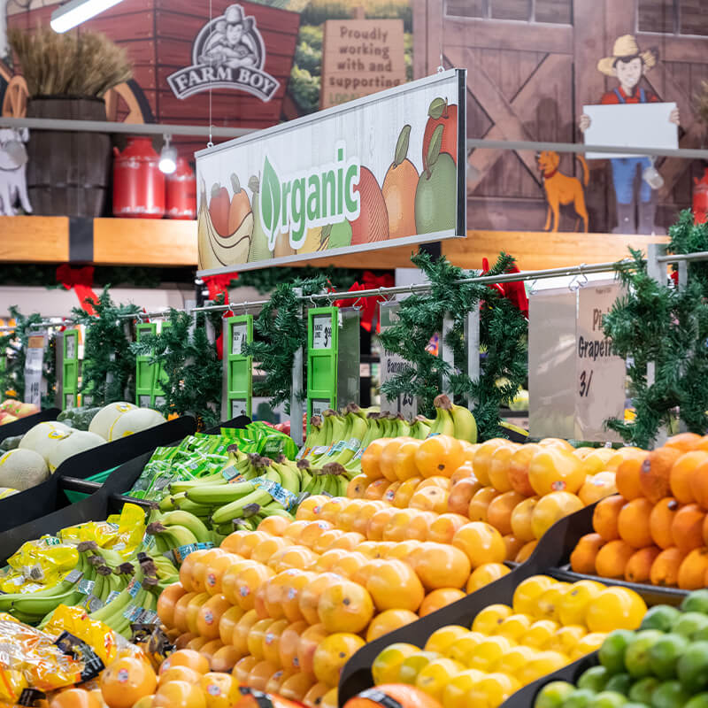 Produce section inside Farm Boy Stittsville in Ottawa.