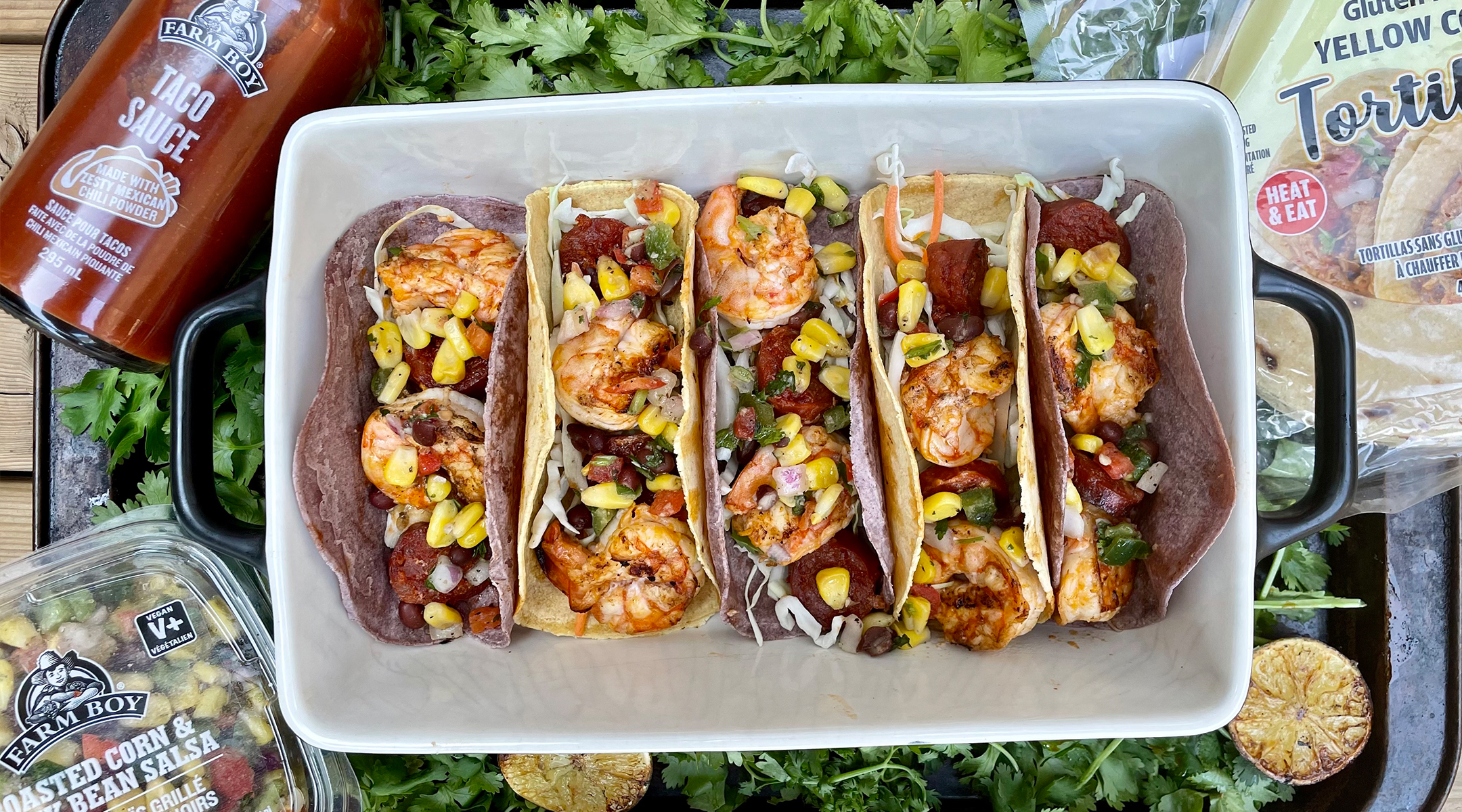 BBQ shrimp tacos