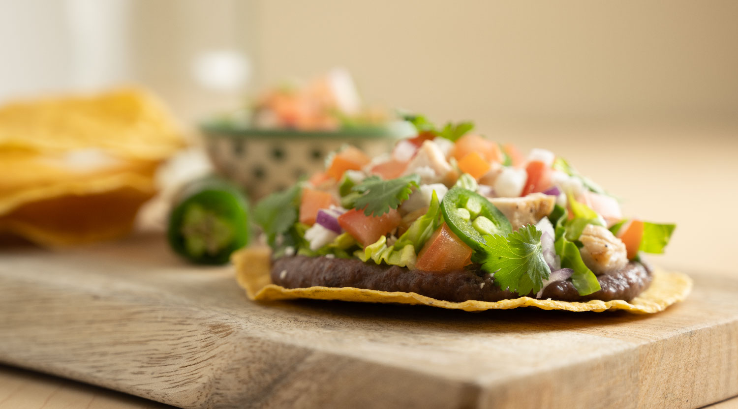 Chicken and Black Bean Tostada Recipe | Farm Boy Recipes