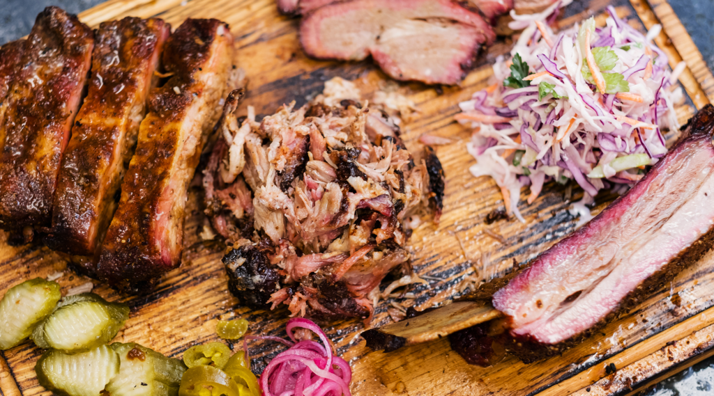 brisket with slaw and apples