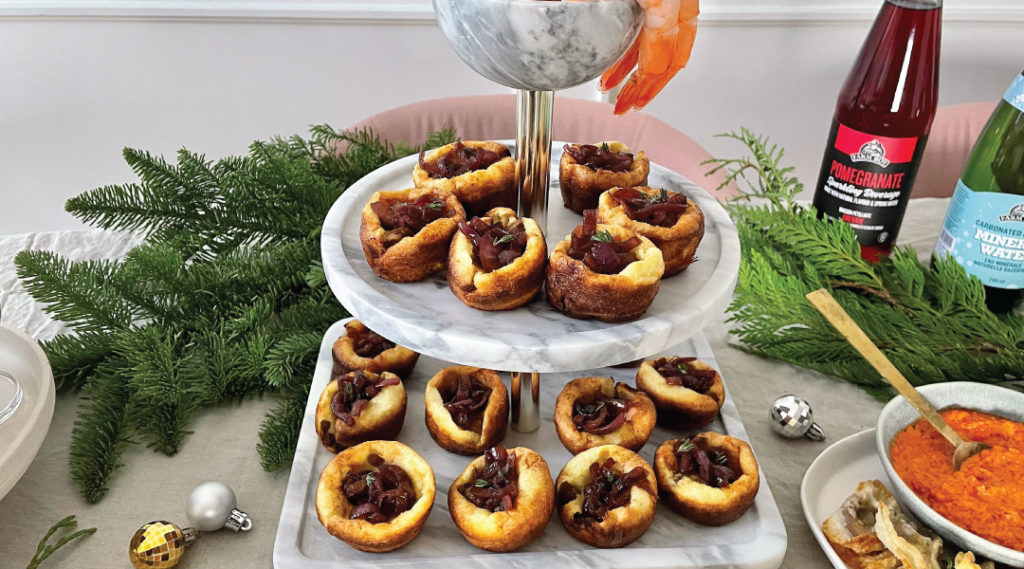 New Year's Eve Appetizers on tiered tray