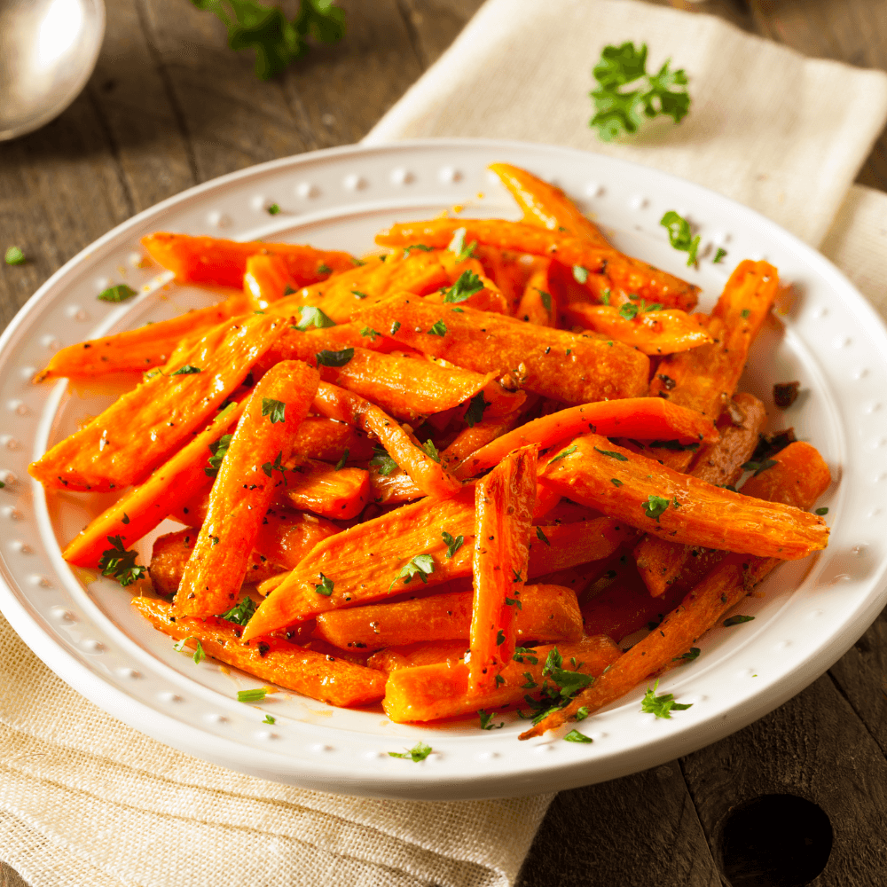 Healthy Homemade Roasted Carrots Ready to Eat.