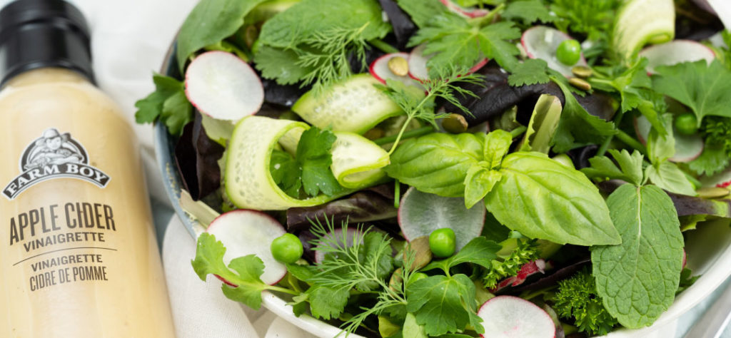 Fresh Spring Herb Salad with Apple Cider Vinaigrette