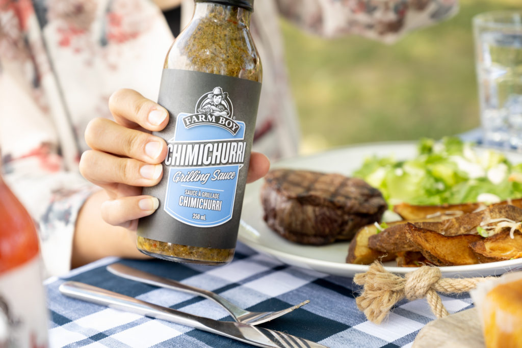 Chimichurri BBQ sauce at picnic