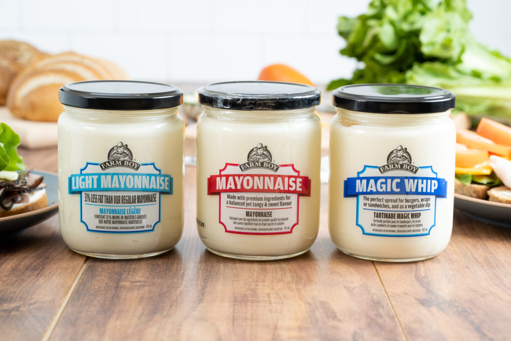 Lineup of Farm Boy Mayonnaises