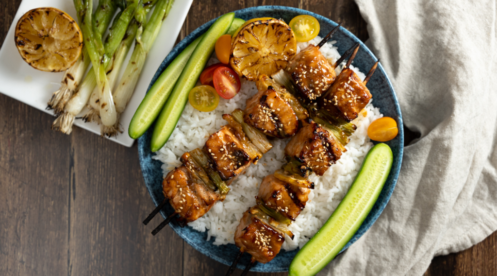 Grilled Teriyaki Salmon Kebabs Recipe Farm Boy Recipes