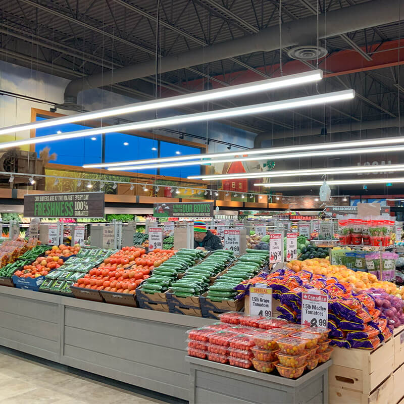 Image of the produce department inside Farm Boy Aurora Find fresh and local produce at Farm Boy Aurora.