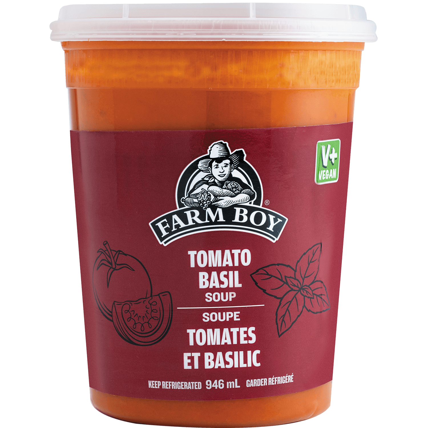 Container of Farm Boy Tomato Basil Soup