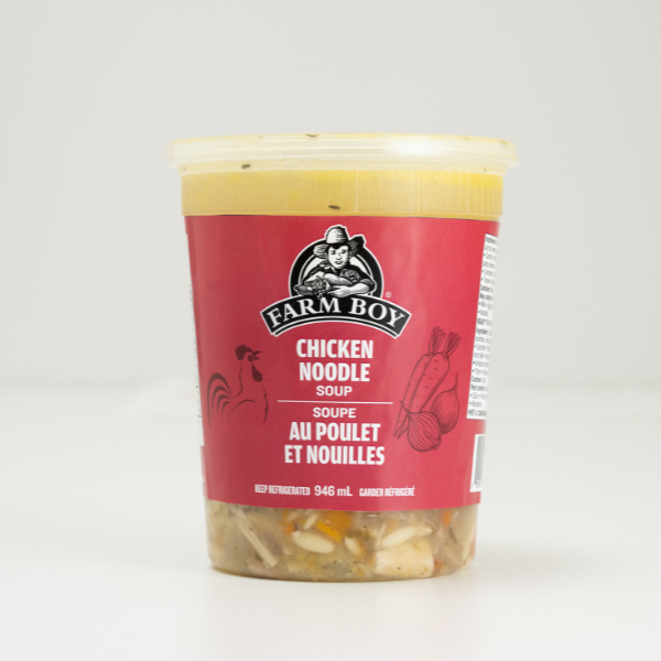 Container of Farm Boy Chicken Noodle Soup
