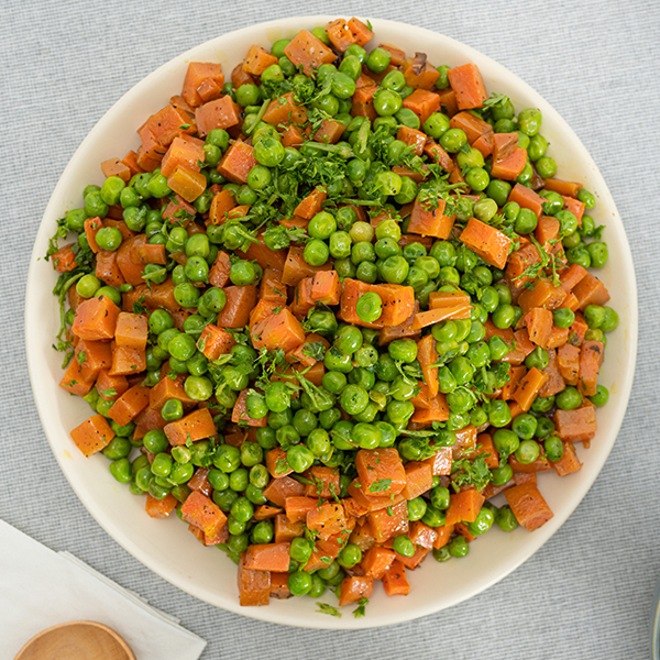 Butter Roasted Carrots and Peas