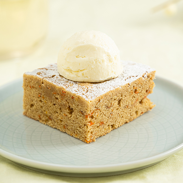 Carrot Cake Blondie! Topped with a dreamy Cream Cheese Whip
