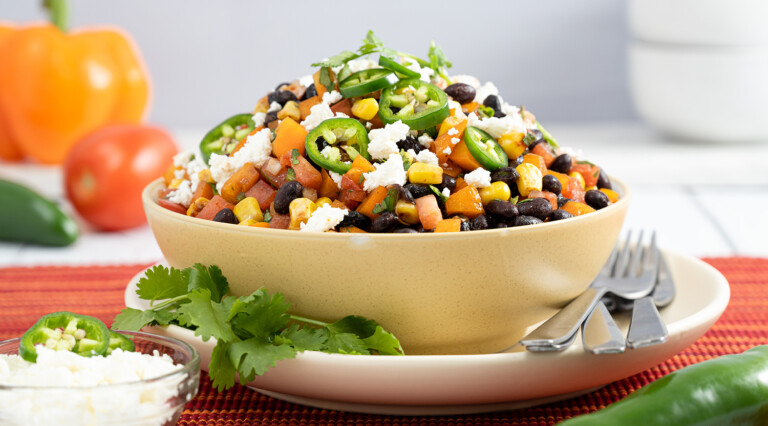 South of the border Bean salad in a bowl