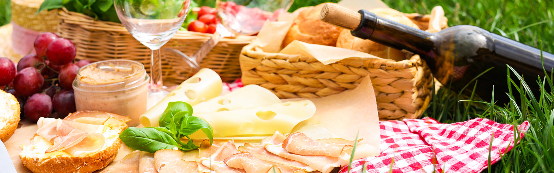 Mother's Day Lunch Idea - Picnic spread for 4 with cheese, deli meats and wine!