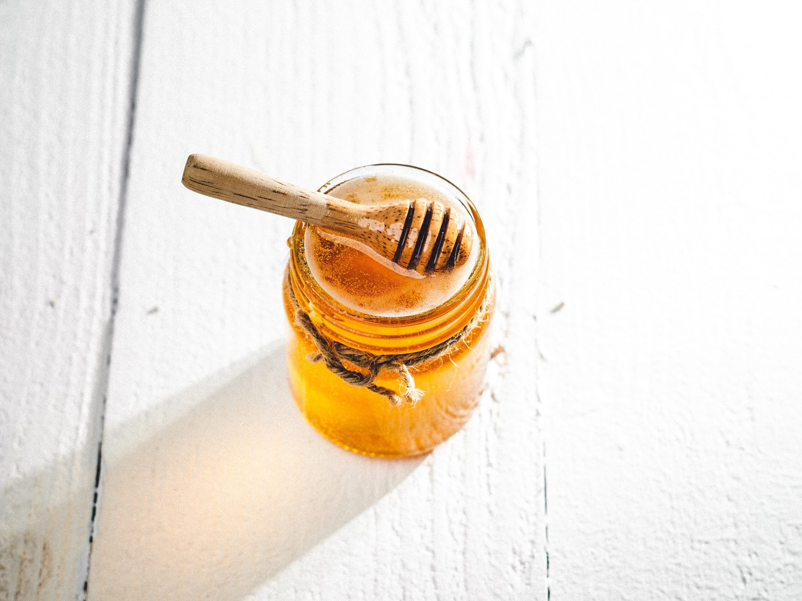 Honey in a jar.