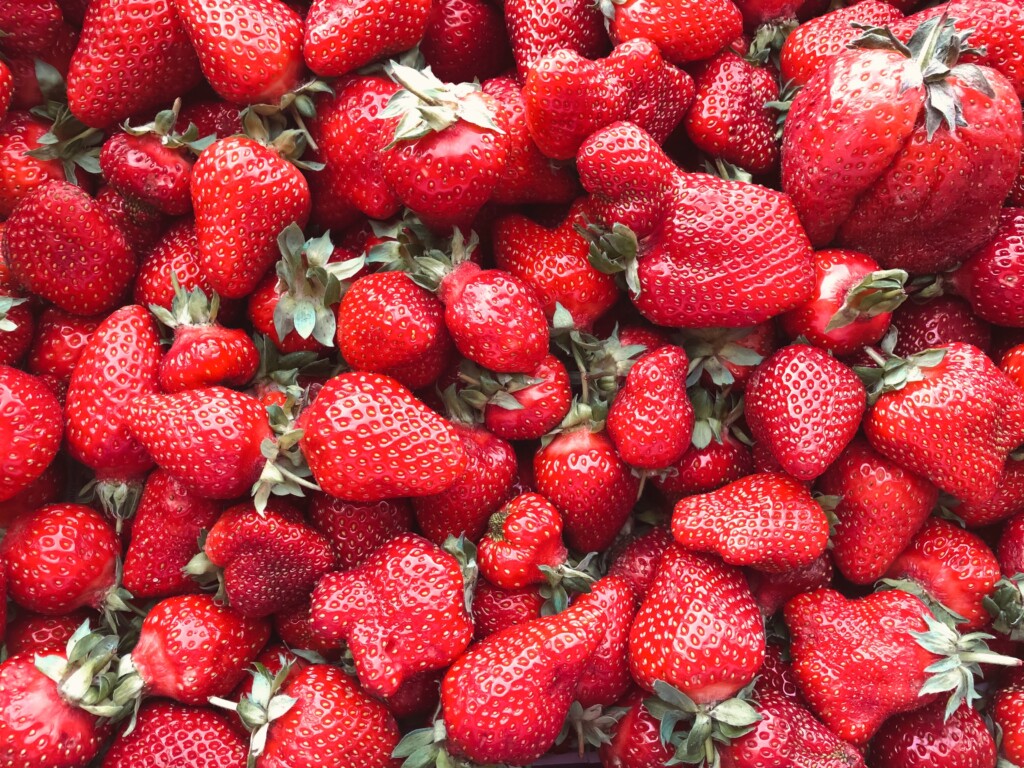 strawberries in a pile