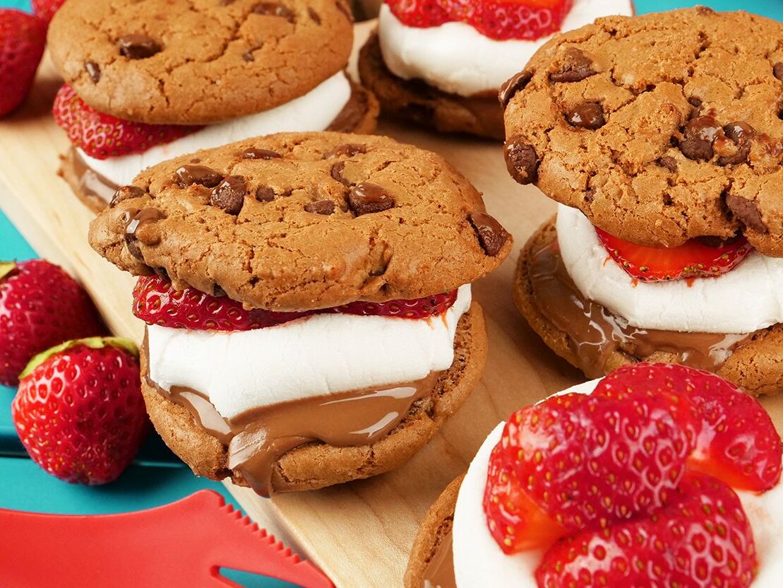 Chocolate Chip Cookie Strawberry S'mores