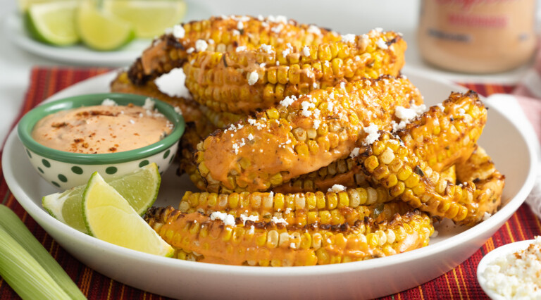 Mexican Style Corn Ribs Recipe prepared using an Air Fryer.