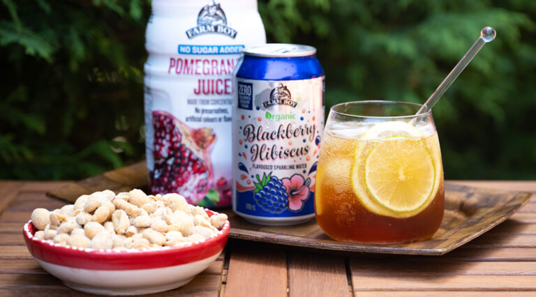 Whether enjoyed on a sunny afternoon or as a vibrant addition to gatherings, Pomegranate Fizz is a sparkling sensation that embodies the essence of summer in every sip.