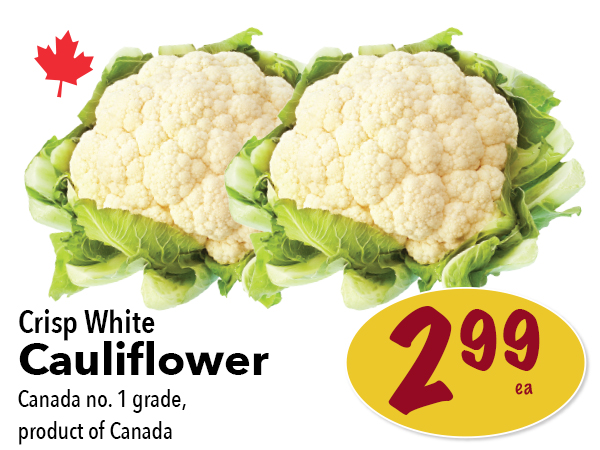 Crisp White Cauliflower for $2.99 each. Click to see the full digital flyer!
