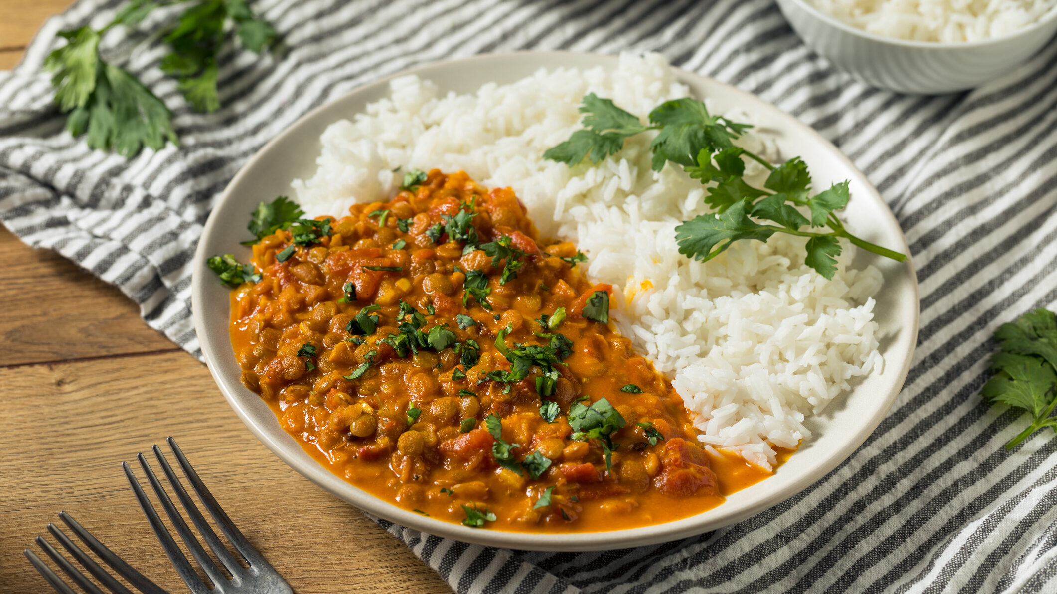 Lentil Curry with Rice