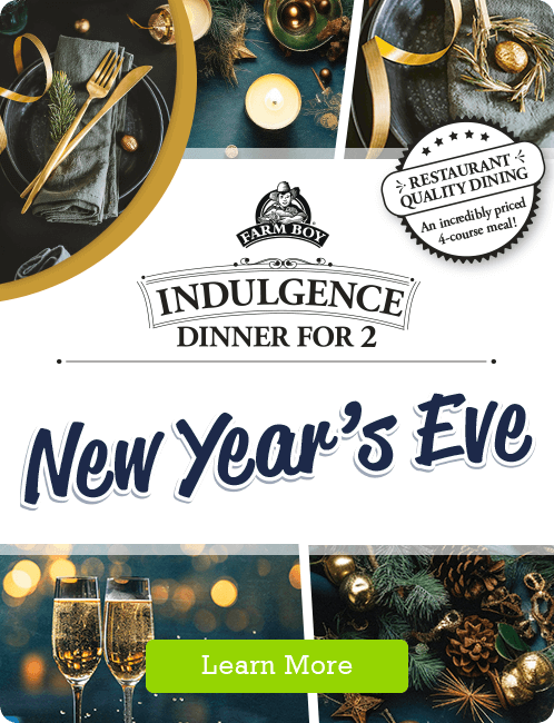 Get ready for the new year with a gourmet menu for two prepared by our chefs. Pre-order online or in-store by Wednesday, December 27 (while quantities last), pick up on Sunday, December 31, follow the reheating instructions, and enjoy!