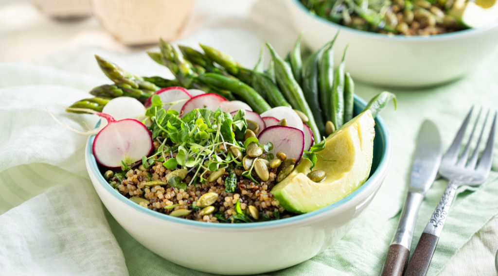 quinoa asparagus green bean salad