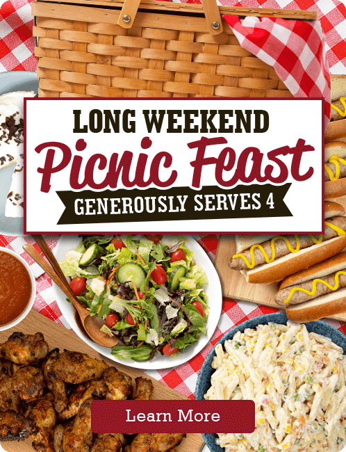 Delight in the warmth of the season with our finger-lickin’ meal for four. Let us cater your next dinner, picnic, or outing with a selection of delicious comfort foods inspired by the flavors of the South. This May Long Weekend, we’ll take care of the food, while you worry about the important things like soaking up the sunshine. Simply order online or in-store by May 15th, pick up on May 18th, follow the heating instructions, and enjoy!