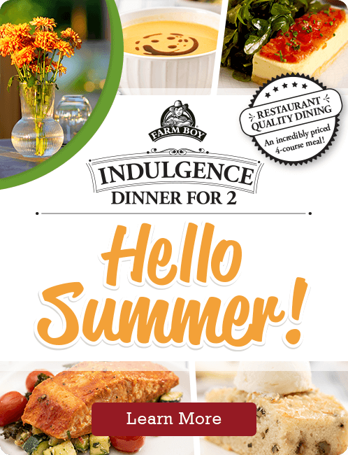 Welcome the sunshine with a vibrant meal that lets you take it easy this summer. Indulge in this chef prepared, four-course menu for two made with wholesome, high-quality ingredients. Simply order online or in-store by Wednesday, May 29, pick up on Saturday, June 1, follow the heating instructions, and enjoy!