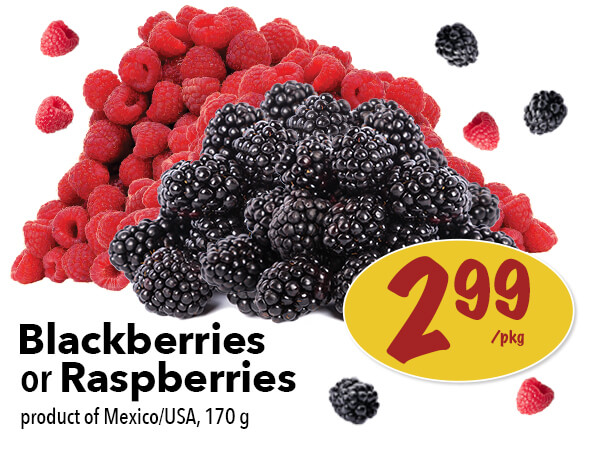 Blackberries or Raspberries for $2.99 per package. Click to view the entire digital flyer.