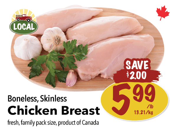 Boneless, Skinless Chicken Breast for $5.99 per pound. Save $2.00. Click to view the entire digital flyer.