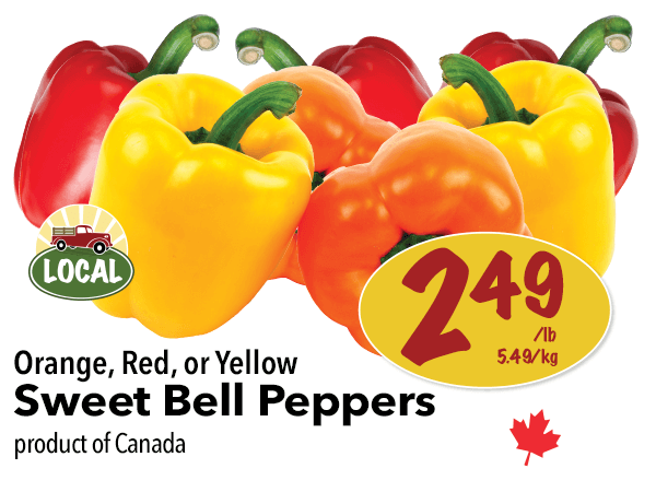 Orange, Red, or Yellow Bell Peppers for $2.49 per pound. Click to view the entire digital flyer.