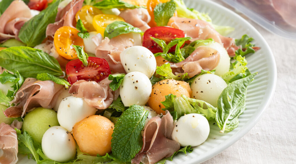 Three Melon, Bocconcini and Prosciutto Salad Recipe Farm Boy