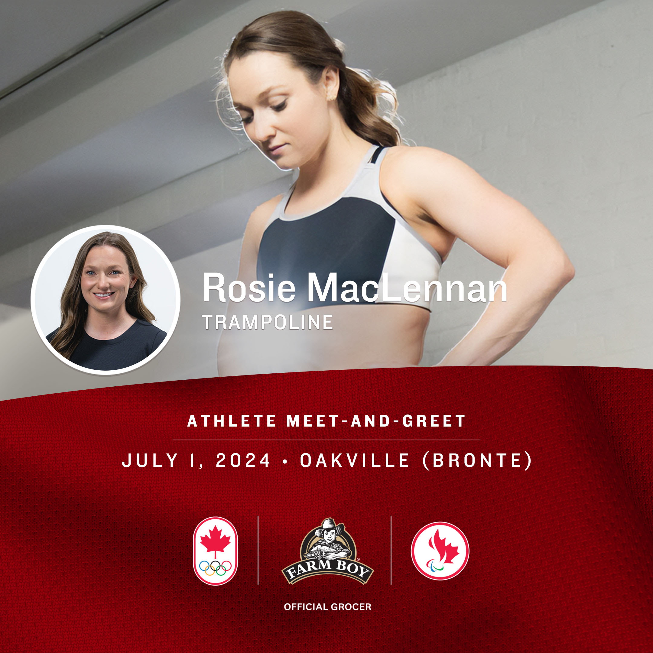 Rosie is a four-time Olympian who debuted at Beijing 2008. She made history by winning Canada’s first gold in trampoline at London 2012 and repeated her success at Rio 2016, becoming the first trampolinist to win back-to-back Olympic gold medals. As the defending Olympic champion, she was also selected as Team Canada’s Opening Ceremony flag bearer at Rio 2016.