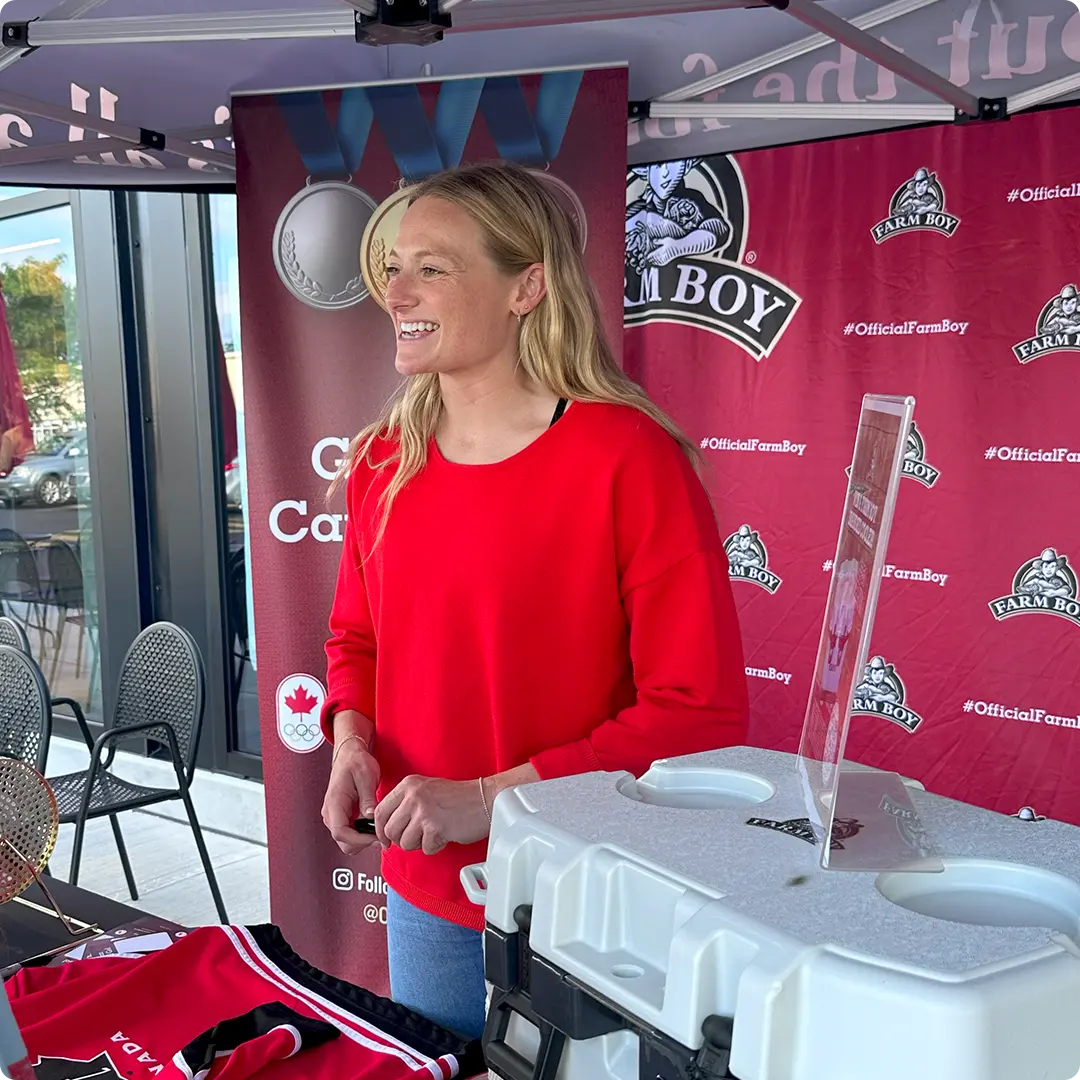 Renata Fast signing autographs at Farm boy Burlington South. 