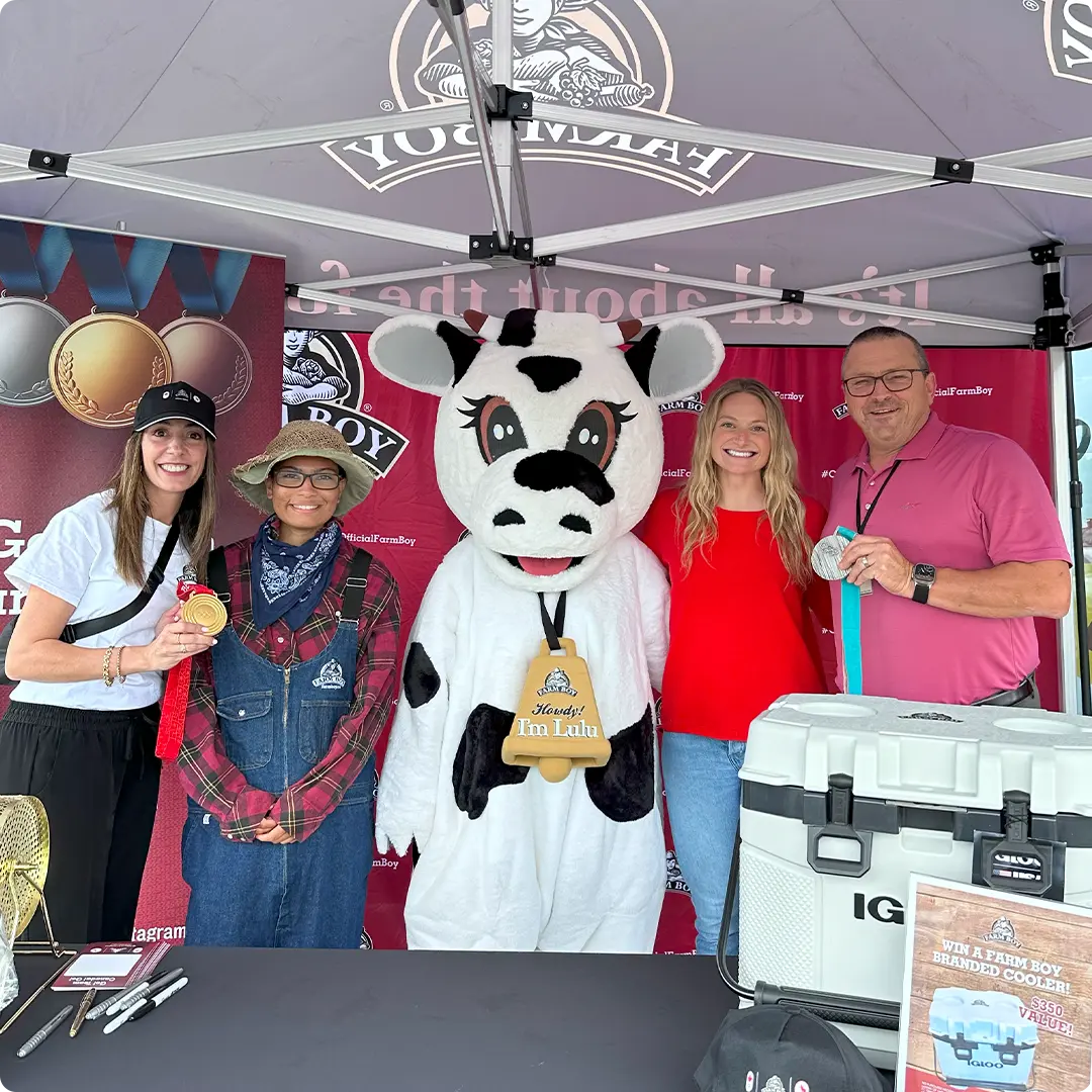 Renata Fast with Lulu, Farm Hand and Farm Boy Management Team.