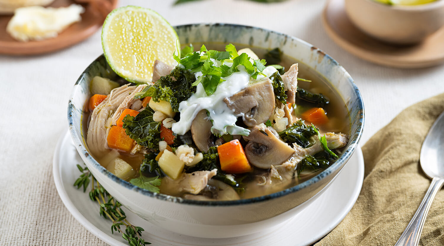 Hearty Chicken Soup Recipe with Pearl Barley and Kale | Farm Boy