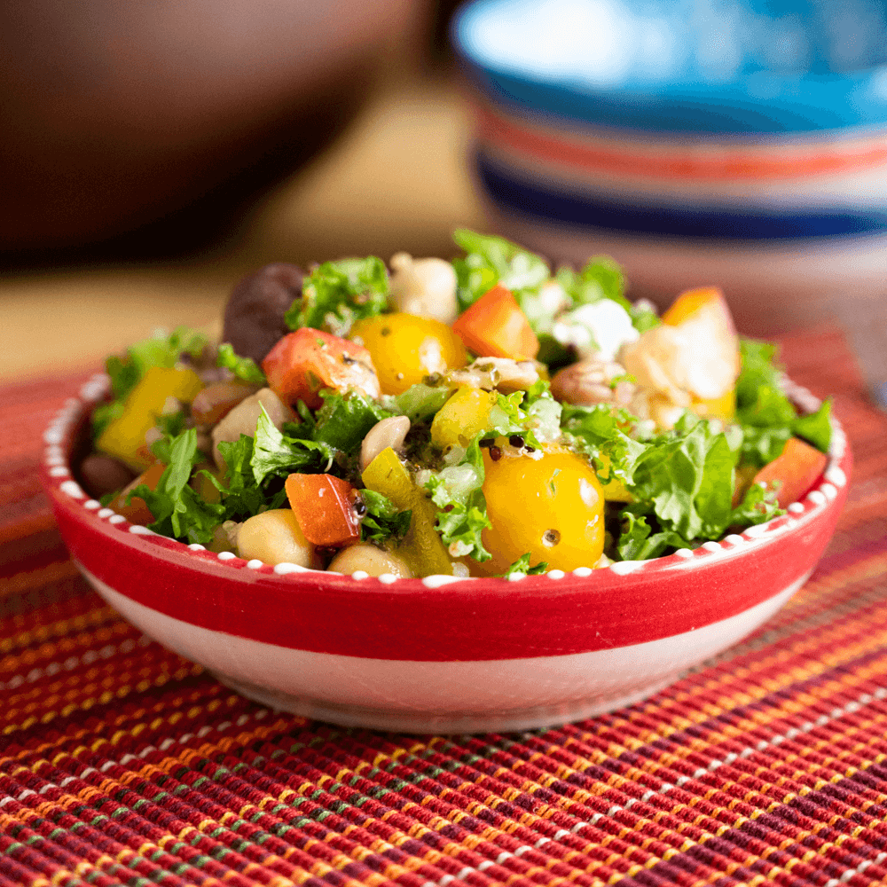 Mediterranean Bean, Kale and Quinoa Salad