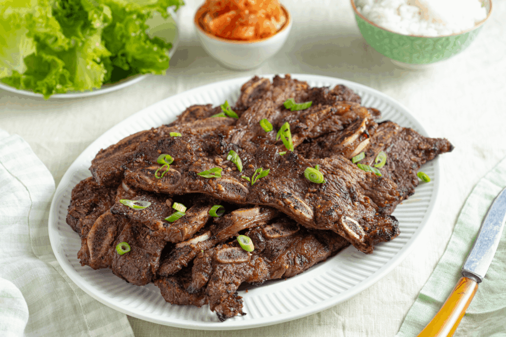 Korean beef ribs with green onions