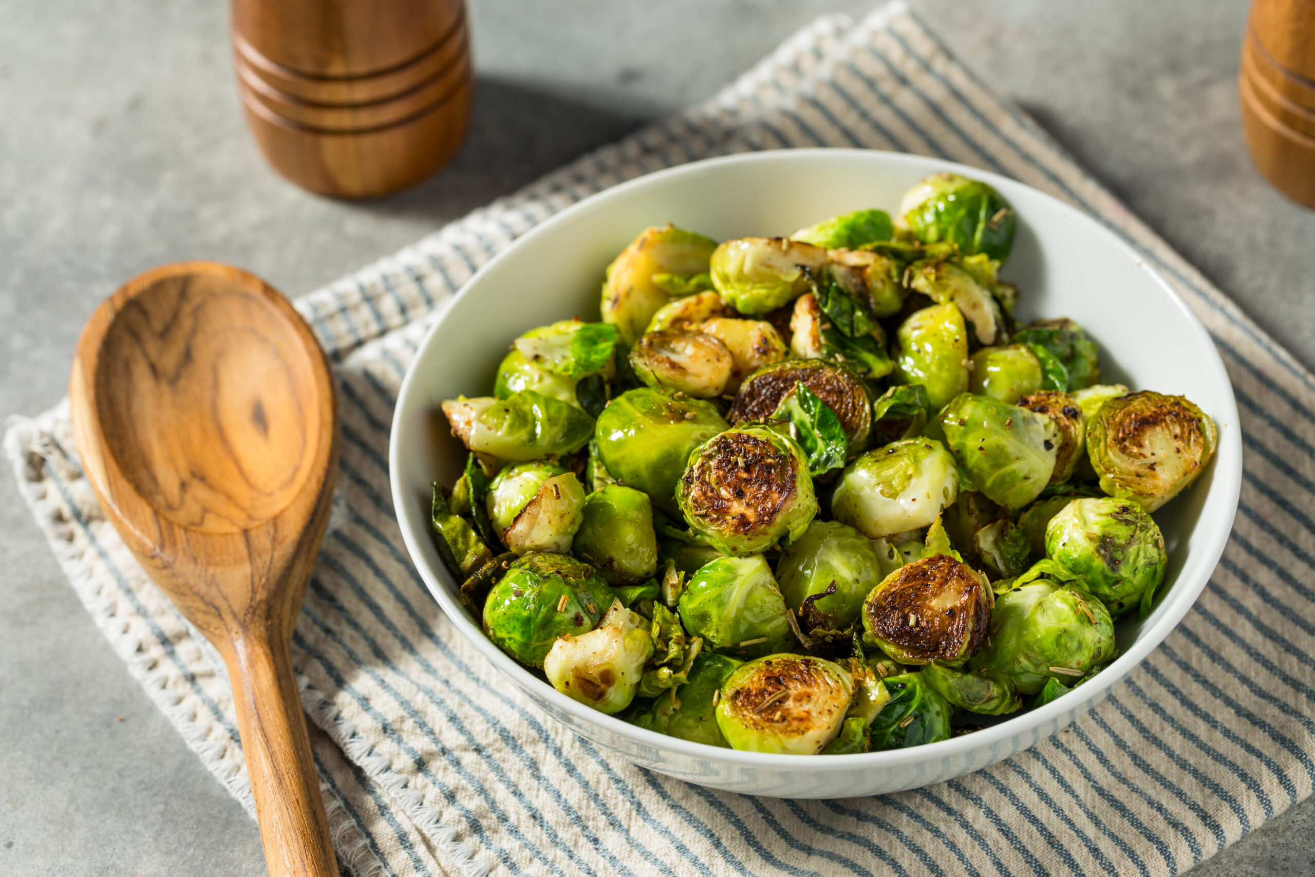 Healthy Roasted Homemade Brussels Sprouts Ready to Eat