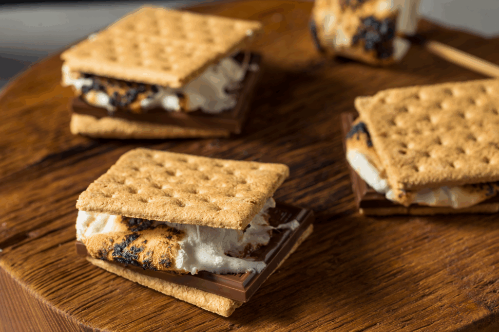 Sweet Marshmallow and Chocolate Smores with Cracker