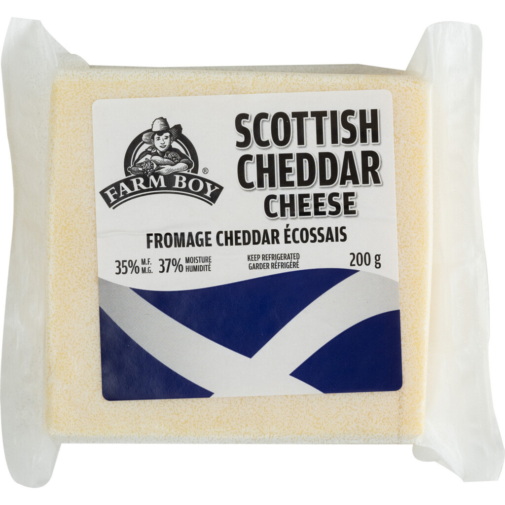 Wrapped package of Farm Boy Scottish Cheddar Cheese