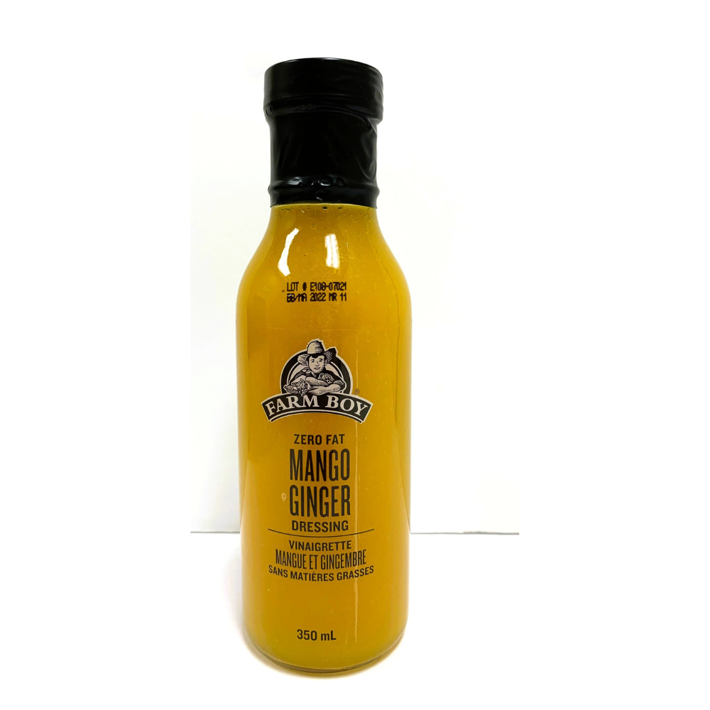 Bottle of Farm Boy Zero Fat Mango Ginger Dressing