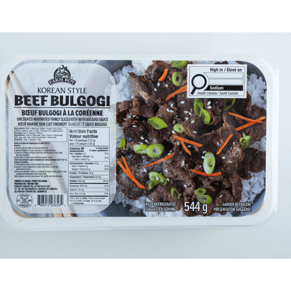 Package of Farm Boy Korean-Style Beef Bulgogi