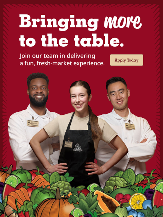 Bring more to the table. Join the Farm Boy team in delivering a fun, fresh-market experience. Apply Today.